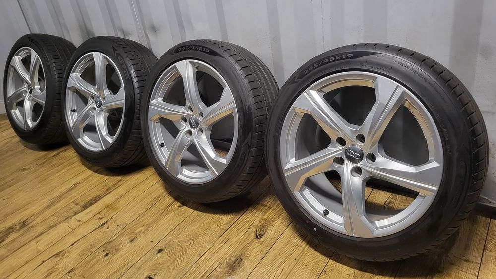 Felgi Koła Audi 19" 5x112 S-line z oponami letnimi 245/45 R19 A6 S6 C8 A7 S7 A8 Nowy model, Stan Idealny