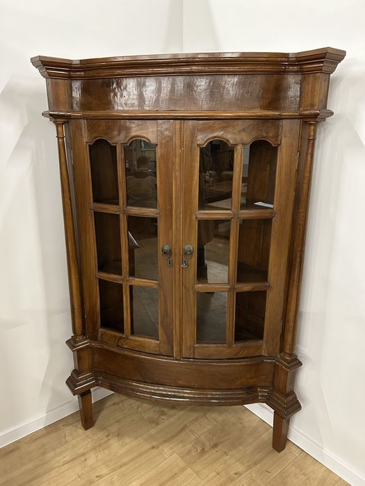 Witryna antyczna narożna teak