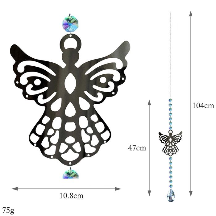 Łapacz Snów Słońca z Kryształem Zawieszka na Okno ZEN ANIOŁ Kolorowa