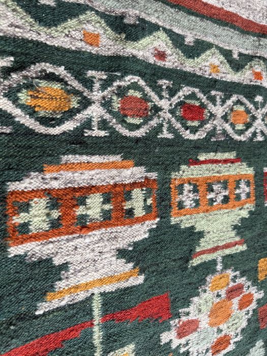 Duzy kilim PRL dywan