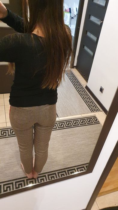 Legginsy w kratkę z lampasem cropp S 36