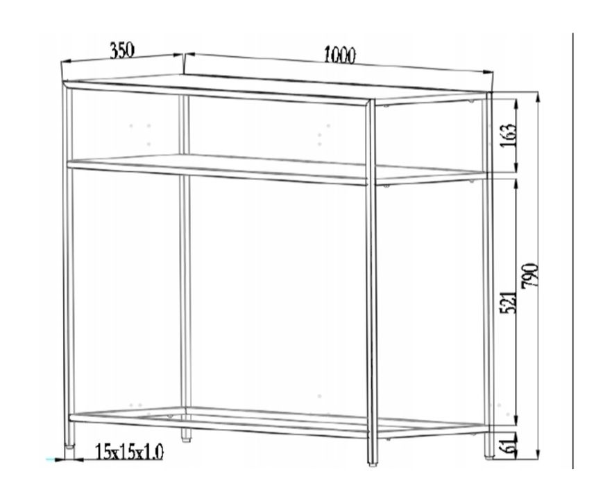 Konsola metalowa czarna Newcastle II