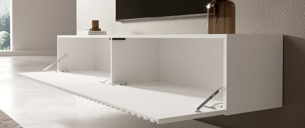 Szafka RTV Selsey biała nowa z wadą