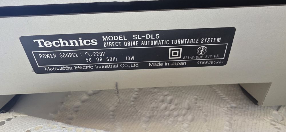 Technics SL-DL5 gramofon Direct Drive (na części / do naprawy)