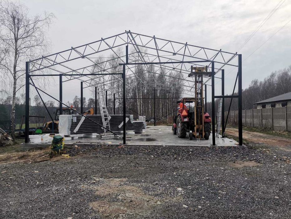 NOWA - KONSTRUKCJA 12x20m Garaż Wiata Skręcana Ocynkowana Magazyn Hala