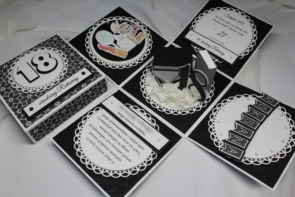 Urodzinowy exploding box ręcznie wykonany