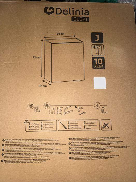 Móvel superior com 1 porta 60x37x72 cm Delinia Eleki branco