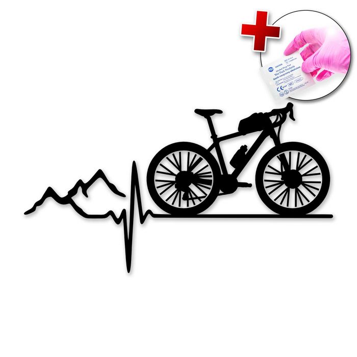 Naklejka I LOVE BIKE - 20x11cm - na zeszyt, laptop, samochód, kask - 2szt