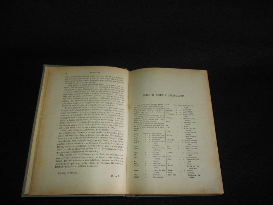 Livro Pequeno Dicionário da Língua Portuguesa Cândido de Figueiredo