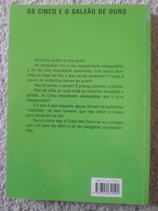 Livro "Os Cinco e o galeão de ouro"