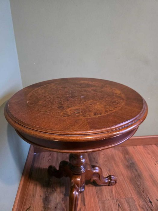 Okrągły stolik fornirowany, intarsja #16 Stylowy Węgrów