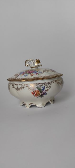 Tillowitz. Cudowna stara porcelanowa bombonierka