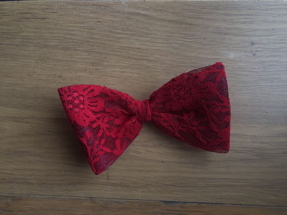 Laço vermelho gancho de cabelo