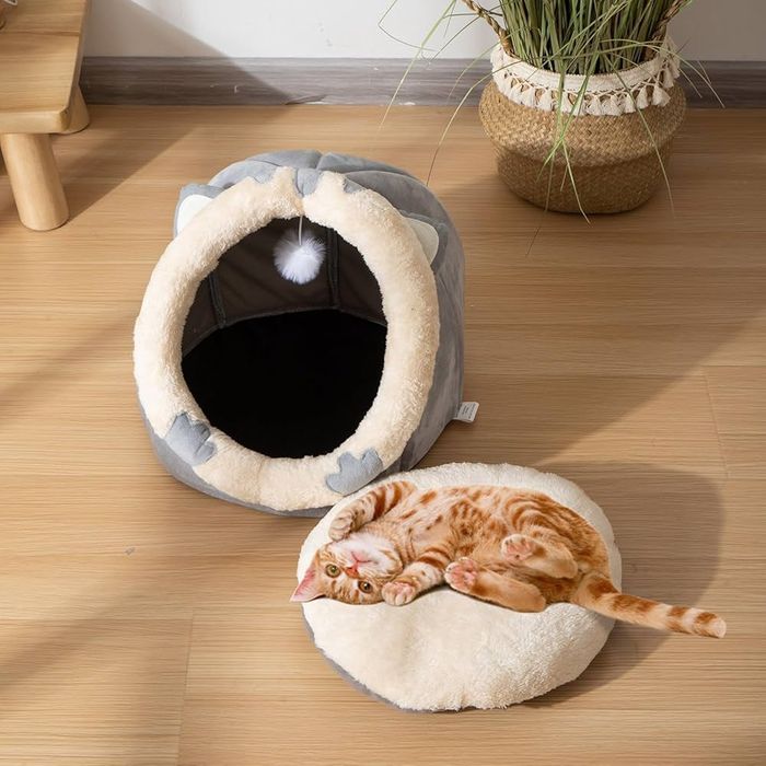 Souarts Legowisko dla kota, psa domek roz.L szare 45 x 48 x 33