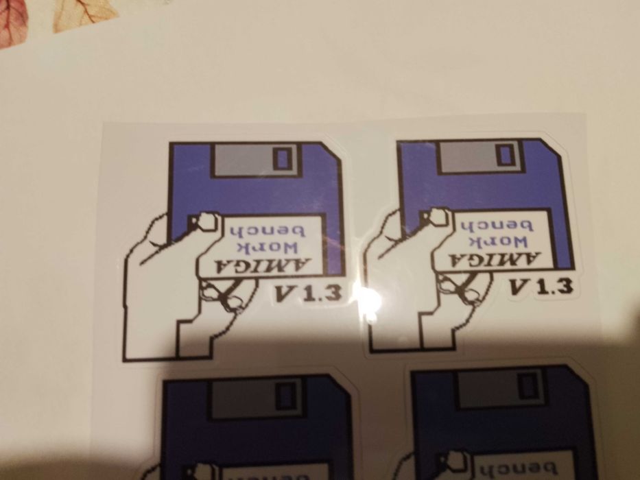 zestaw 4 nowe naklejki amiga dyskietka retro
