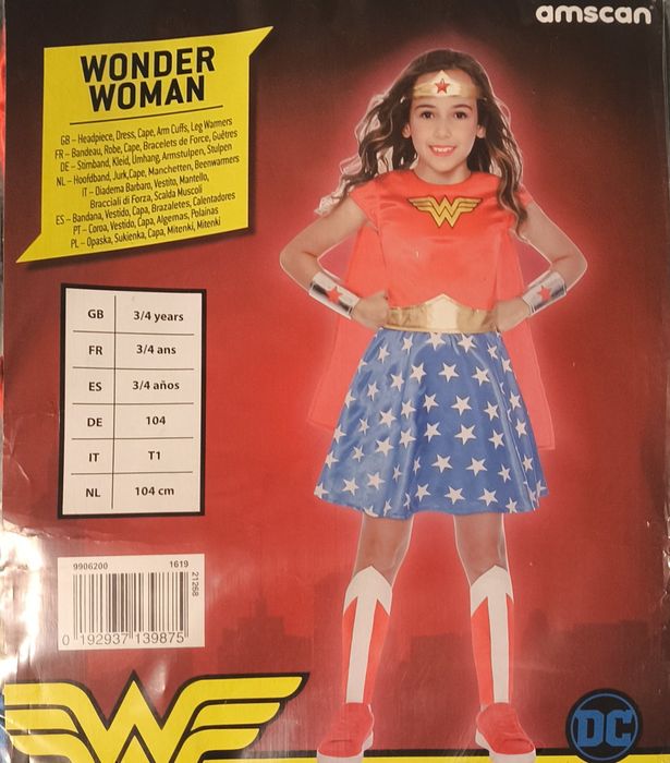 Kostium strój przebranie na bal karnawałowy wonder woman DC 104 nowe