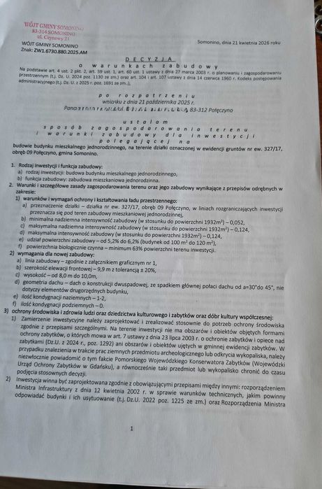 Działka budowlana Połęczyno - Widok 5