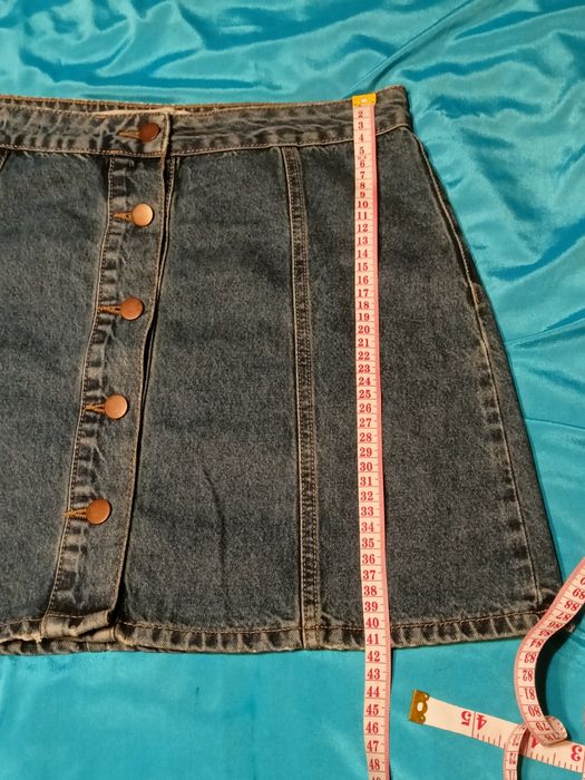 Spódnica mini jeansowa z guzikami XL | y2k vintage