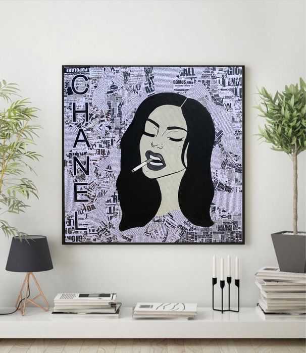 Quadro pintura “chanel” - 50x50cm