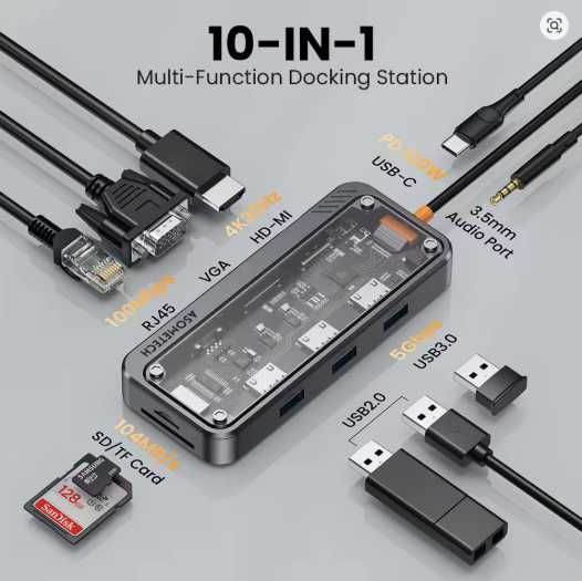 Док-станція Asometech SW10V-PRO 10-IN-1