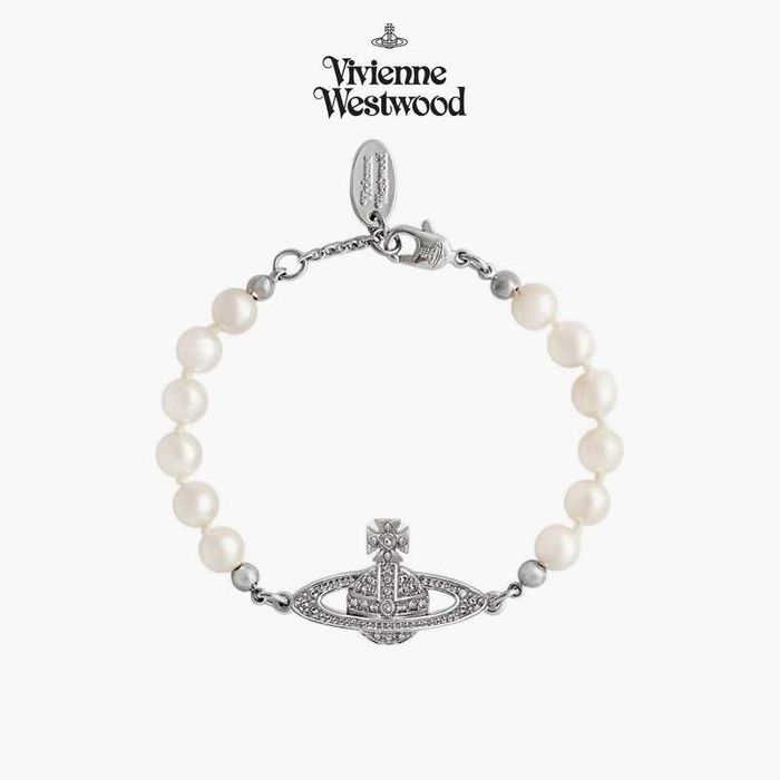 Bransoletka Vivienne Westwood w kolorze perłowo-srebrnym