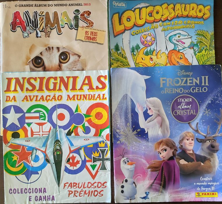 Cadernetas com cromos
33 Yo-kai watch: 10€
66 Aladdin: 10€
62 Astérix