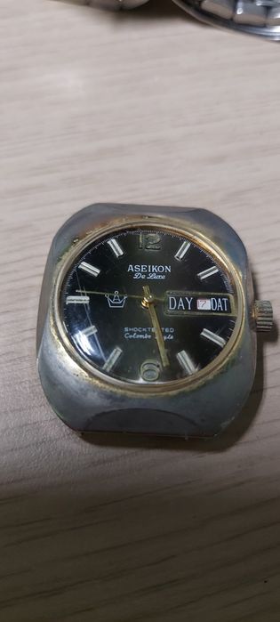 Zegarek vintage ASEIKON De Luxe DAY-DATE sprawny PRL retro”