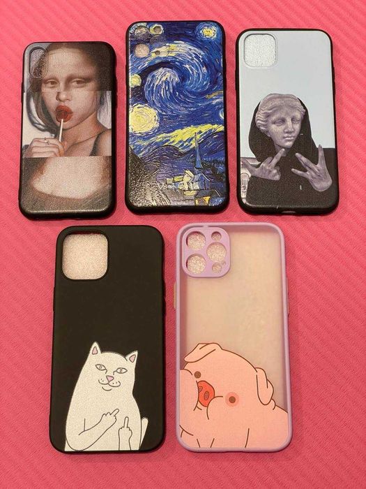 Etui na telefon iPhone XR, 11, 12, 13, statua David,Mona Lisa,Van Gogh