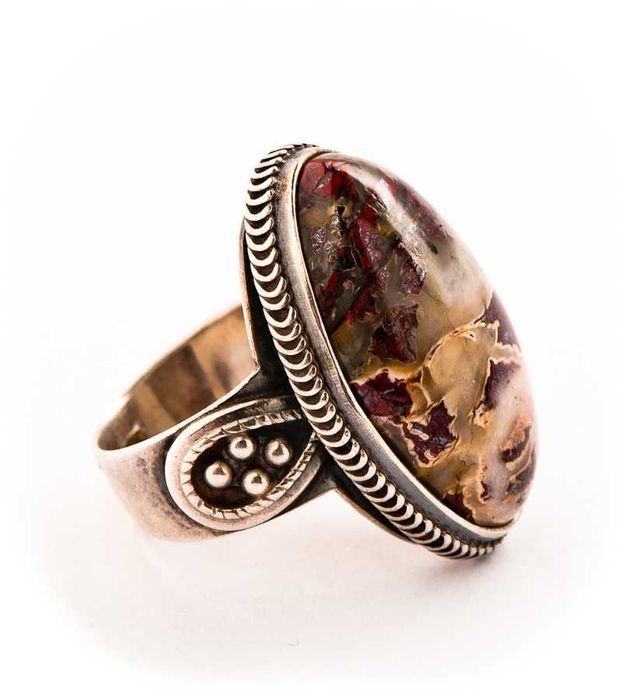 Srebrny Pierścionek - JASPIS - 10,14g - ZSRR - 1984 rok - SWIERDŁOWSK