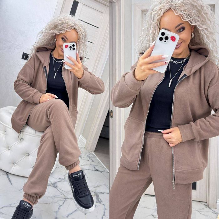 Теплий  Жіночий спортивний Костюм з двостороннього флісу Полар