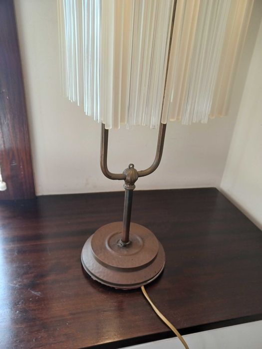 Candeeiro de mesa antigo de vidrinhos