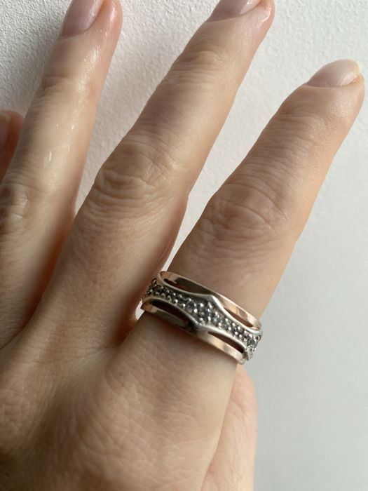 Кольцо срібло і золото