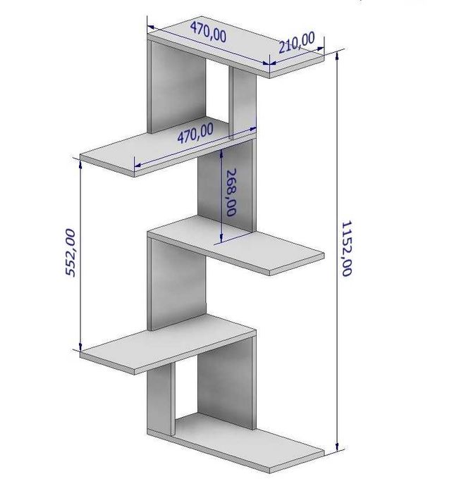 NOWA Pojemna półka narożna wisząca regał na książki