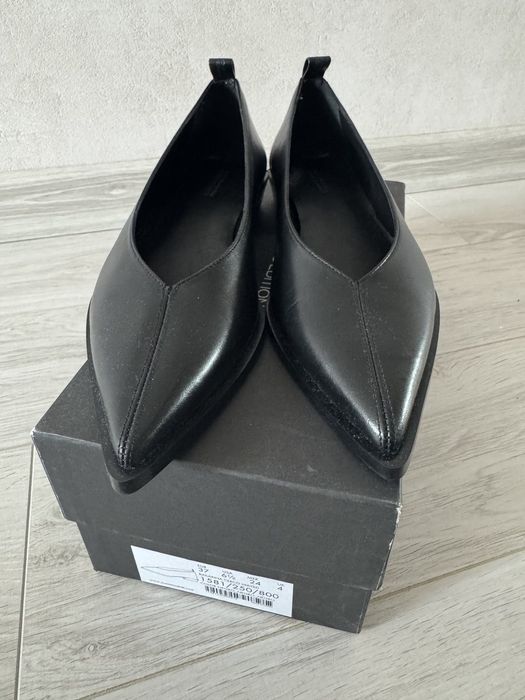 Туфли чёрные черевики чорні шкіряні 37-38 "Massimo Dutti"