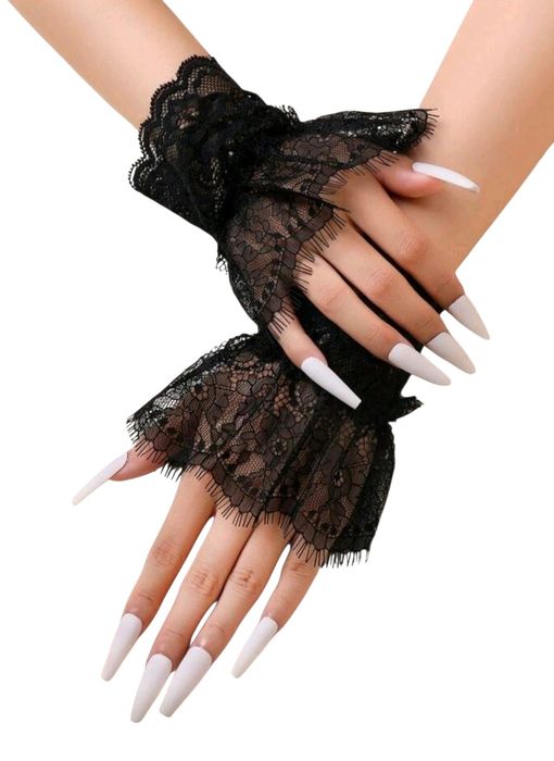 Rękawiczki mankiety koronkowe