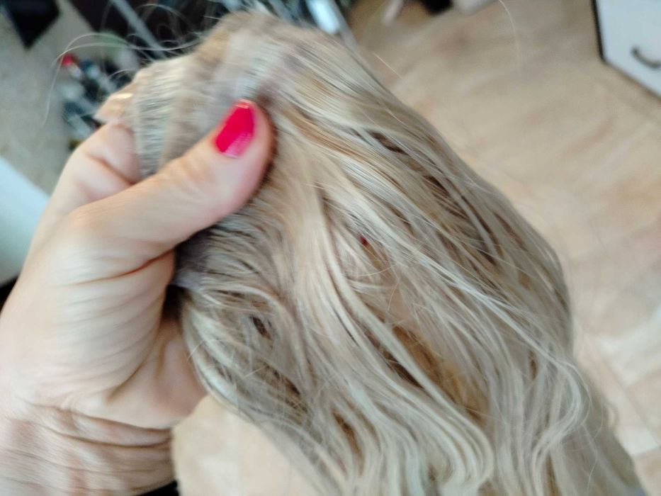 Włosy dziewicze biotaśmy blond 45 cm 100 gram