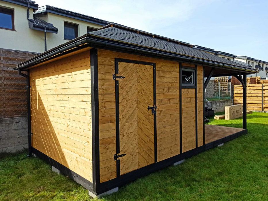 Domek ogrodowy letniskowy drewniany "DUBAJ" 6x3 Black Edition!