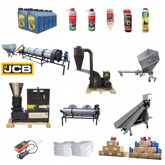 PELECIARKA 11kW Młyn 11 Workownica LINIA JCB 220kg/h Pelet Pasza Nawóz