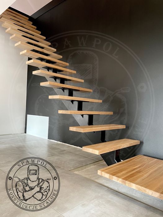 Schody stalowe loftowe na wymiar + balustrady | producent