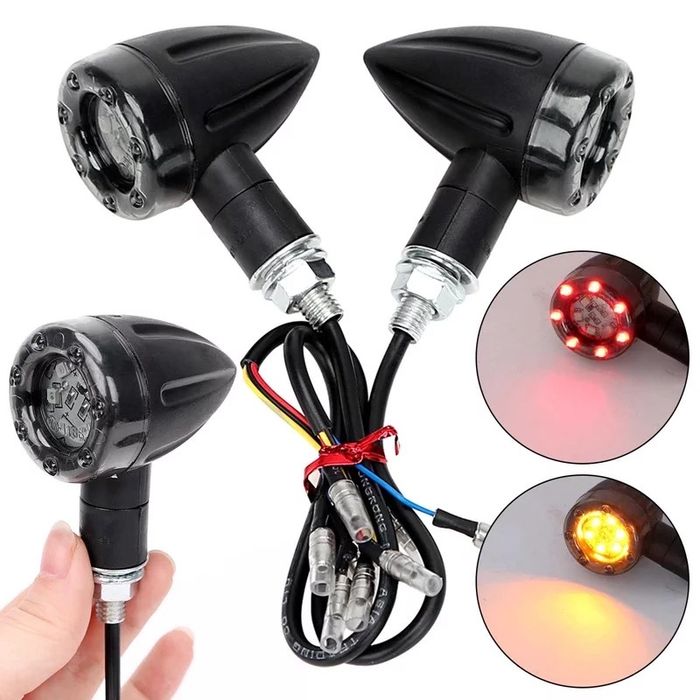 Par de piscas LED com sinal de travão e vários modos