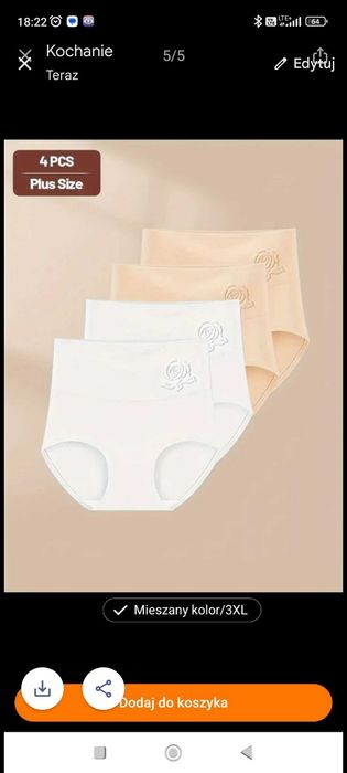 Majtki bawełniane 3 XL 4 szt. Nowe