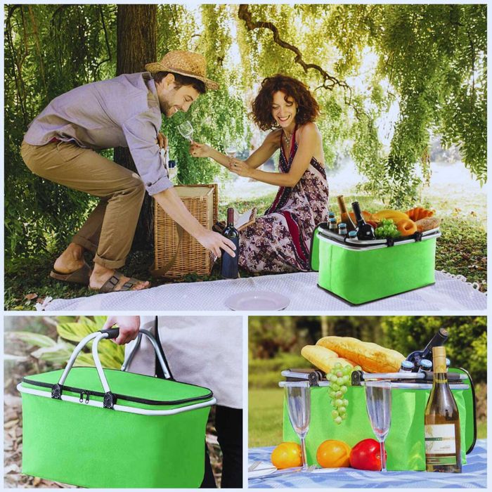 KOSZYK PIKNIKOWY Składany TERMICZNY Turystyczny Kosz Na Zakupy