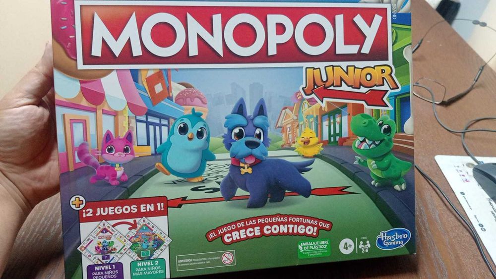 Jogo de Tabuleiro Monopoly Junior 2 em 1 Hasbro Gaming
