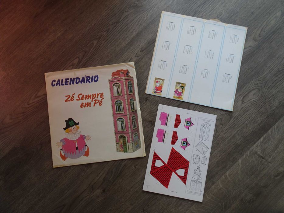 Antigo calendário zé sempre em pé do programa 1 2 3  raro
