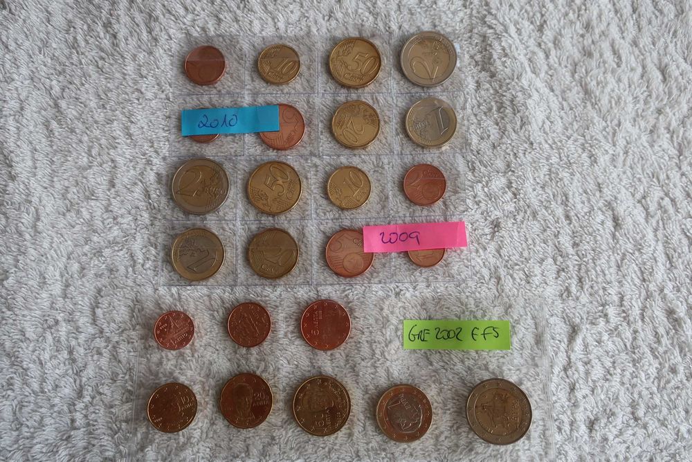 Euro Coin Set UNC - GREECE (Various Years, Including 2002 EFS)