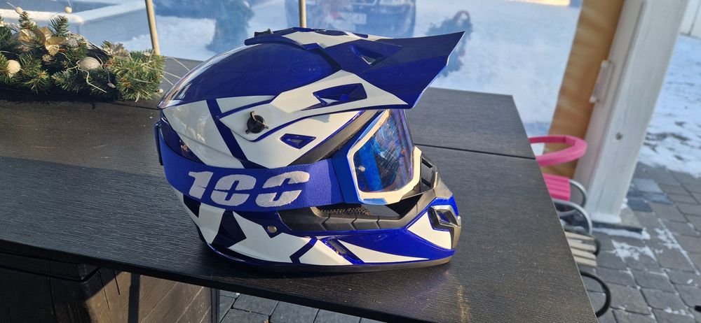 Kask Mtb Enduro Cross+ gogle XL