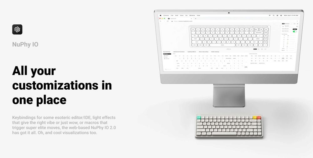 Бездротова механічна клавіатура NuPhy Node 75 low-profile, Lunar White