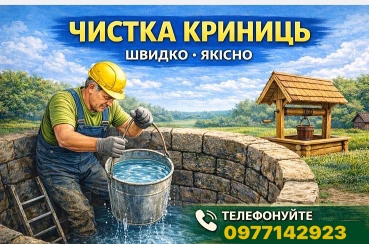 Чистка криниць,ремонт,відновлення