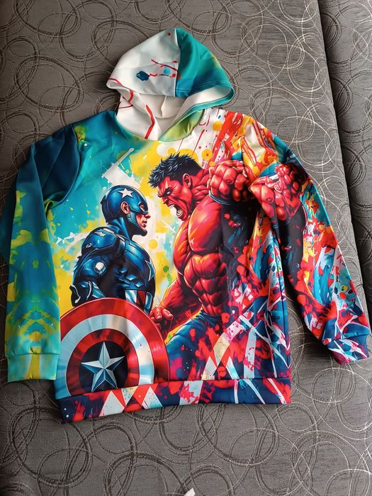 Bluzka chłopięca z długim rękawem/ bluza z kapturem chłopięca Marvel A