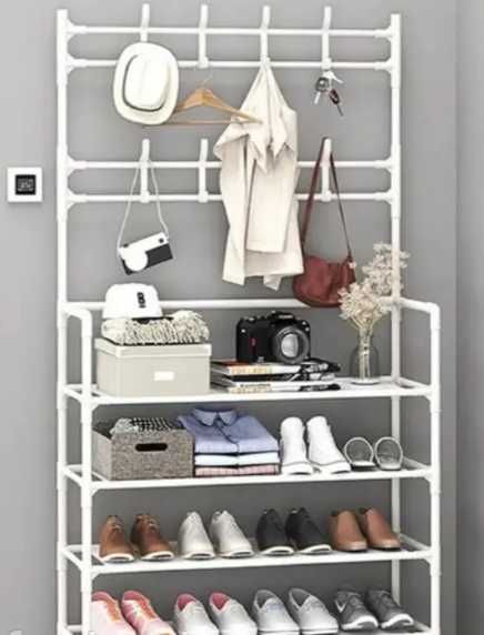 Вішалка для одягу та підставка для взуття 2 в 1.